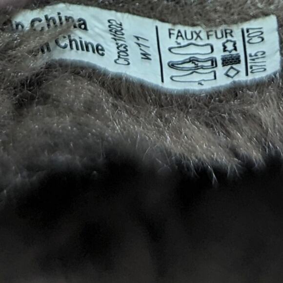 CROCS suede leather mules clogs suede fur lined women's size 11 - Picture 10 of 10